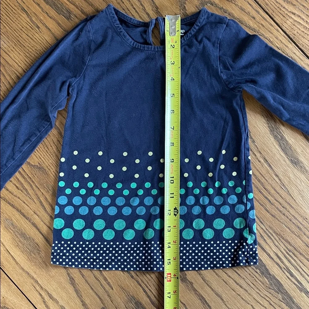 BabyGap  Blue Long Sleeve with Green,Teal and White Dots size 4